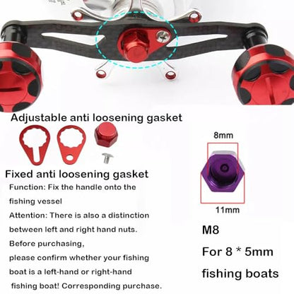 Baitcasting Fishing Reel Screw Nut Locking Cap Crank Handle Compatible with Abu Daiwa Okuma - color: Black, style: Right