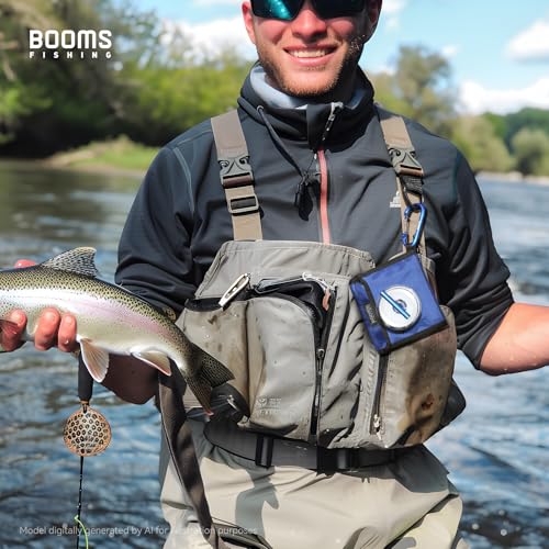 Booms Fishing Leader Holder Wallet: Fly Fishing Tippet Line Storage with 12 Clear Pocket and Tippet Holder - size: S