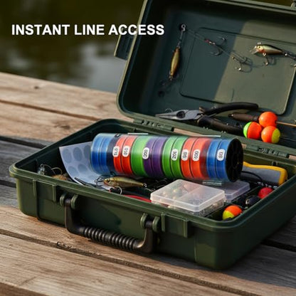 Silicone Fishing Line Spool Organizer Box with Number Stickers for Tackle Storage and Gear Organization - size: 10.24 x 2.44 x 6.93 in