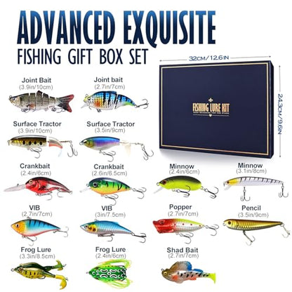Fishing Lures Kit for Bass, 15PCS Swimbaits Crankbaits Fishing Tackle Set | Bass Fishing Lure Kit, Multi Jointed Swimbaits and Soft Baits for Trout Pike Freshwater Fishing - style: Hard /Soft Bait 1