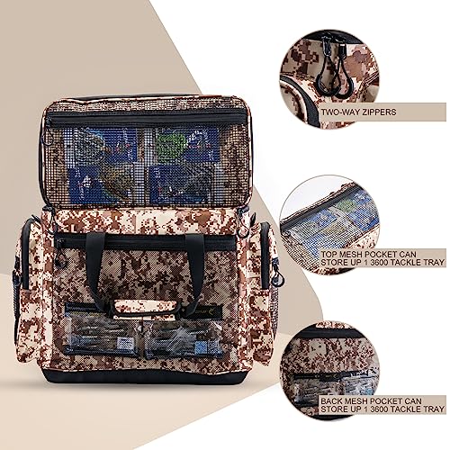 Goture Large Tackle Bag,Store Up to 8PCS 3700 Plus 4PCS 3600 Tackle Trays(Not Included),Water Resistant Saltwater Gear Storage Big Fishing Bag with EVA Bottom,Gifts for Men(21.65"x11.8"x15.16")-Khaki - color: A1 Khaki Extra Large Without Trays