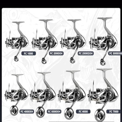 FC Saltwater Spinning Reel,2000 3000 4000 5000 Bass Fishing Reel,7+1 BB Corrosion-Resistance Bearing System,33LBS Max Drag,6.3:1 Gear Ratios,Metal Spool&Screw in Handle