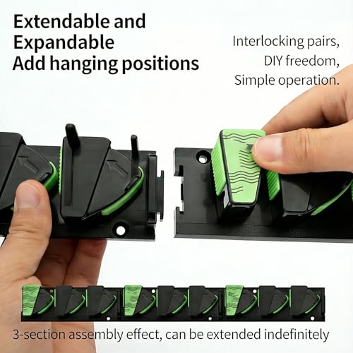 BOROLA Expandable Wall Mounted Fishing Rod Rack, 3-Slot Horizontal/Vertical Rod Holder with Spring Clamps & Soft Rubber Pads, No-Drill or Screw Mount Storage Organizer for All Fishing Poles