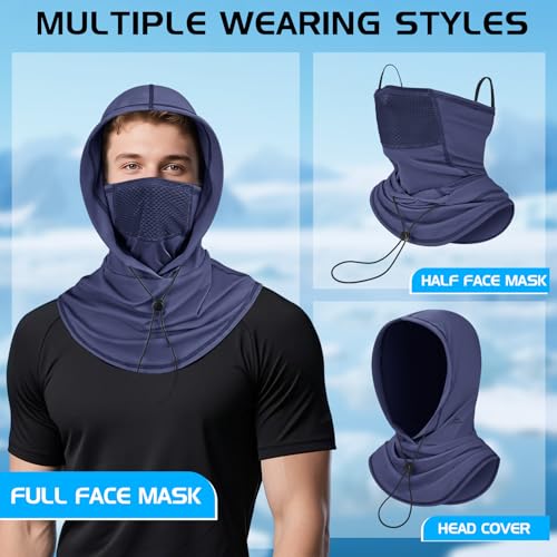 GXCROR Cooling Breathable Balaclava Face Mask Sun UV Protection Hood Shiesty Mask for Cycling Fishing Running - color: Blue