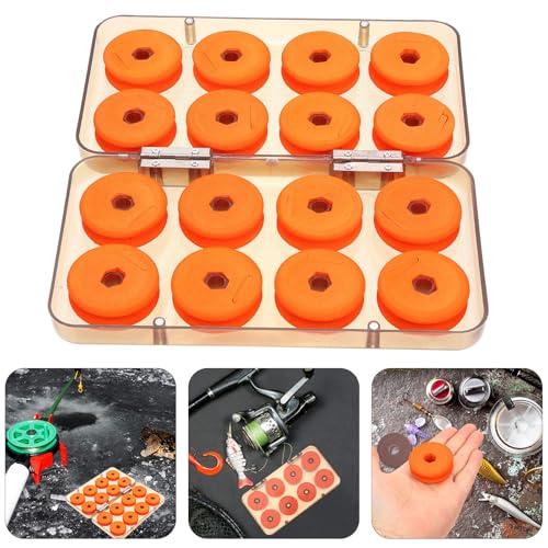 Uonlytech Portable Fishing Line Spool Holder with Foam Material for Easy Storage and Removal Fishing Line Organizer Box for Travelling and Storing Reel