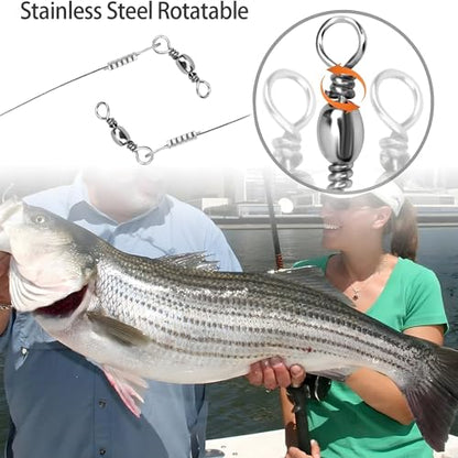 YOTO Circle Hook Rigs, 25PCS Saltwater Steel Octopus Hooks with Leader Wire – Ready-to-Fish Setup for Catfish and Bass - color: 5/0-25pcs