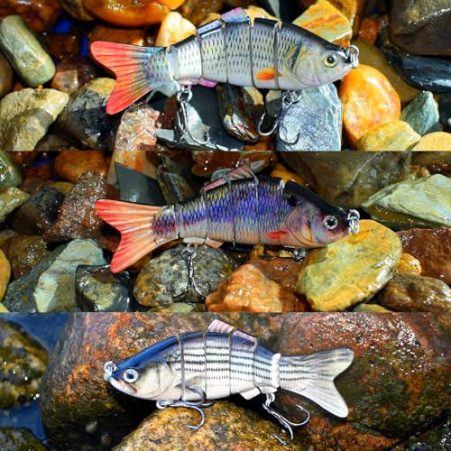 Fishing Lure Swimbait Crankbait Trout Bass Catfish Muskie Bait Fishing Accessories Fishhook Hunting - color: Shad-3.8''-3PCS-Set B