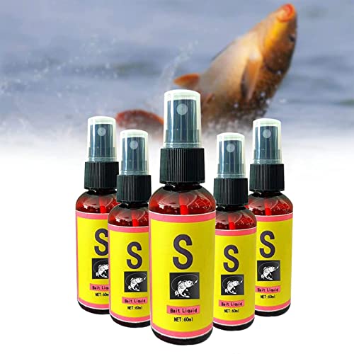 Scent Fish Attractants for Baits - 60ml Natural High Concentration Fish Bait, Safe & Effective Fish Bait Attractant Enhancer Liquid, Practical Anglers Fishing Equipment Accessories - color: 5 PCS
