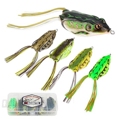 Soft Frog Lures, Topwater Swimbaits for Bass Fishing, Realistic PVC Design, Weedless Hooks, Perfect for Freshwater & Saltwater, Effective Fishing Lures for Pike & Snakehead - style: 5pcs-style B