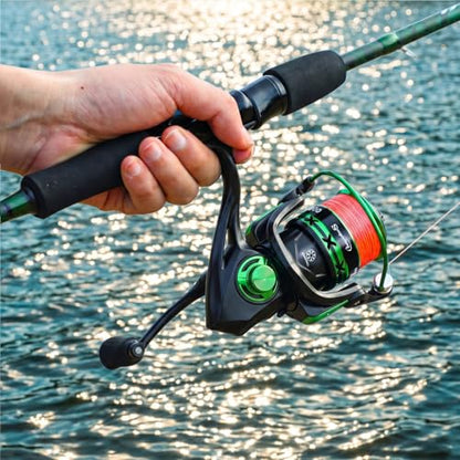 Sougayilang Fishing Rod Reel Combos,Two Pieces Fiberglass Durable and Strong Spinning Pole with Smooth Reel Available for Freshwater Catching Bass, Trout, Catfish - style: With Ms20 Reel