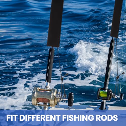 Neoprene Camo Fishing Rod Sleeves,Fishing Pole Sleeves,Fishing Rod Socks | UV Resistance,Puncture Resistant, Protect Casting, Spinning, Trolling Fishing Rods, Storage, tangled-free,75in,68in,60in - color: Black, size: 75"