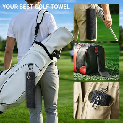 Fishing Towel with Clip,16" X 16",Waffle Pattern Effective Cleaning of Fishing Gear Accessories,Microfiber Absorbent Camping Towel for Men,Hiking Towel,Golf Towel,Black - color: Black