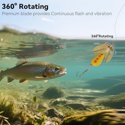 QualyQualy Trout Lures Fishing Spinnerbaits 5pcs Brass Hard Metal Spinner Trout Baits Fishing Lure for Perch Freshwater Saltwater Lake River - color: #A, size: 1/4 oz
