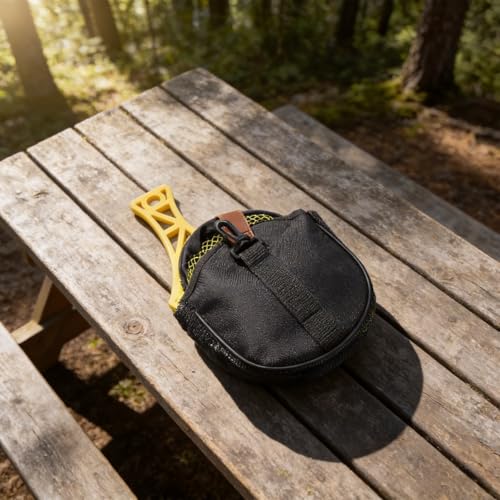 Foldable Fly Fishing Net, Rubber Mesh Landing Net for Trout, Anti Hook Catch and Release Net, Lightweight Portable Stream Hand Net with Waist Mount - color: yellow