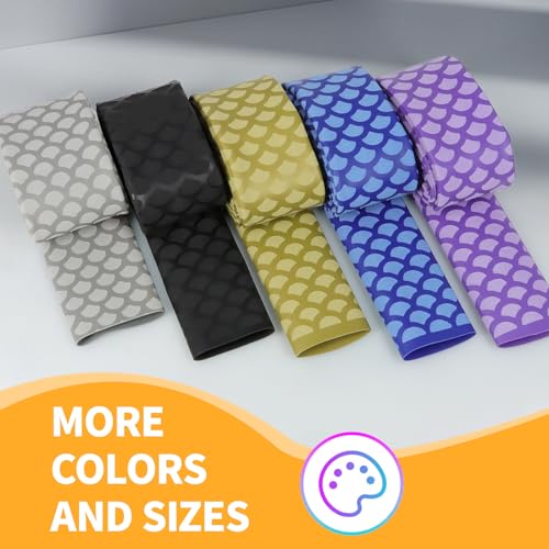Heat Shrink Tubing, 3.28ft 2:1 Shrink Ratio Heat Shrink Tube for Fishing Rod Grips with Non Slip Waterproof, Fish Scale Pattern Heat-Shrink Tubing (1, Blue, Dia:30mm) - color: Blue, size: Dia:30mm