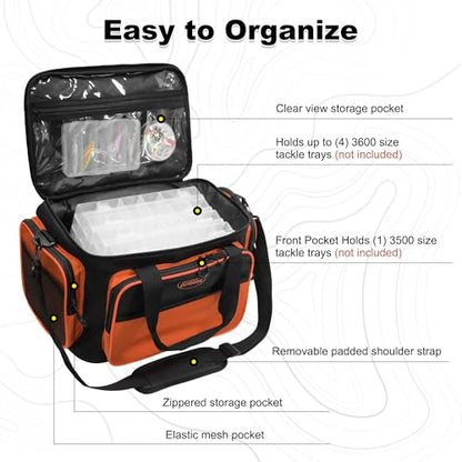 Fishing Tackle Bags,Fishing Bags for Saltwater or Freshwater Fishing,Tackle Box Bag with Padded Shoulder Strap(Not Included Tackle Box Trays)