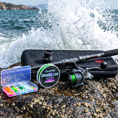 Sougayilang Fishing Rod Reel Combo with Telescopic Fishing Pole Spinning Reel Carrier Bag for Travel Saltwater Freshwater Fishing - size: 5.91 ft, style: A-fishing Full Kits With Carrier Case