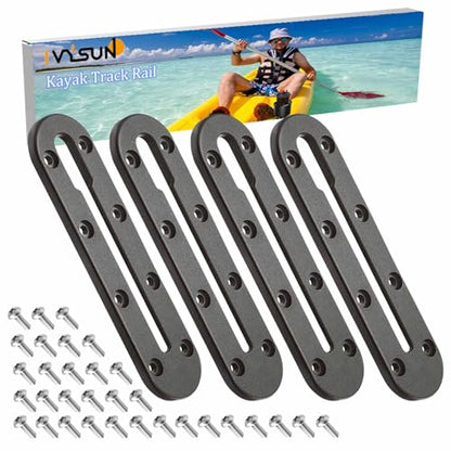 Kayak Track Rail - Low Profile Design for Fishing Rod,Cup Holders and Paddle Holders | High-Strength Nylon & Stainless Steel 304 | Kayak Accessories Mount Track & Rail System for Kayak - style: 7inch,4pcs