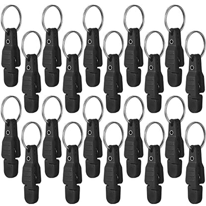 Honoson 20 Pieces Heavy Tension Snap Release Clips Padded Trolling Clips with Key Ring for Weight Planer Board Offshore Kites Downrigger Fishing - color: Black