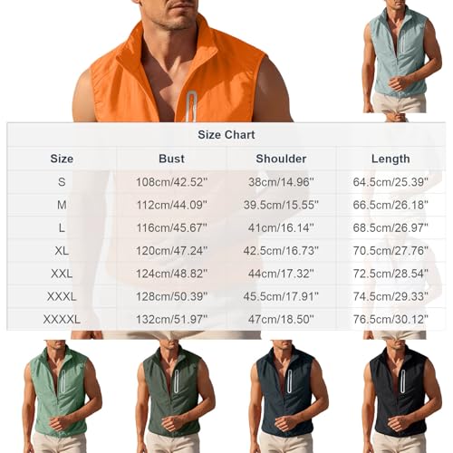 Fishing Vest - Fishing Vests for Men Lightweight Waterproof Zip Up Sleeveless Utility Jackets Outwear with Multi Pockets - color: 01# Army Green, size: X-Large