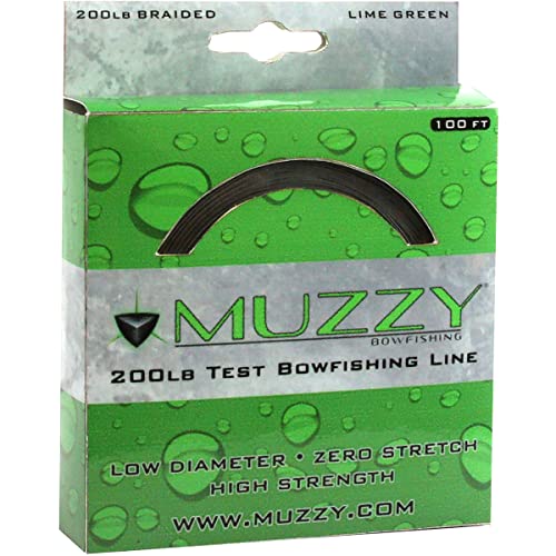 Muzzy 1078 Bow Fishing Line Lime Green 200 Braided 100' Spool