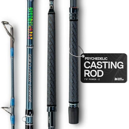 Dark Matter Psychedelic Casting Fishing Rods Medium Heavy Power X - High-Modulus M3 Carbon Nano Baitcaster Rod Saltwater and Freshwater Fishing Rods, 7ft Medium Heavy Baitcasting Rod - color: Gunmetal, size: 7'0" Power - Z