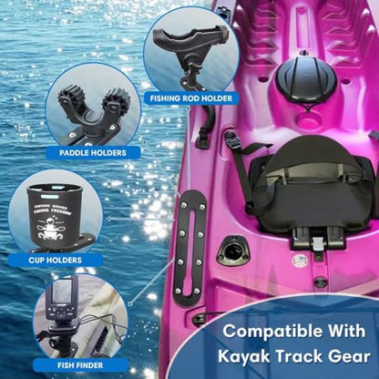 Kayak Track Kayak Low Profile Track,Kayak Rail,Kayak Accessories Mount Track,Kayak Gear Track for Fishing Rod Holder,Kayak Rail Track for Paddle Holders Fish Finder,Cup Holder,Anchor Cleats - size: 7inch2pcs