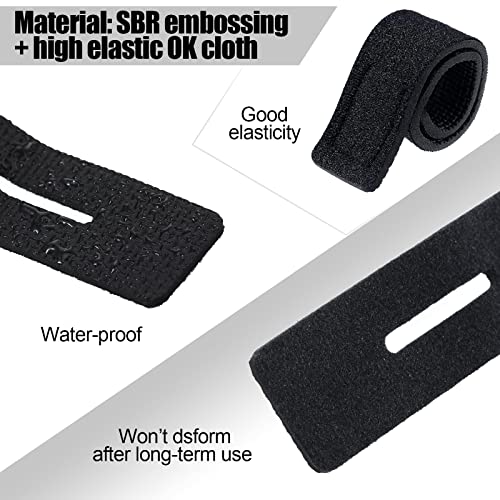 Fishing Rod Ties Fishing Rod Wrap Strap Fishing Pole Belt Stretchy Rod Holder Elastic Fishing Tackle Ties Casting Rod Strap (Black Color, 20 Pcs)