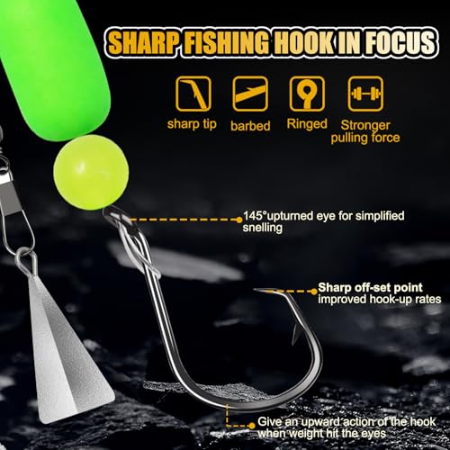 Pompano Rigs for Surf Fishing Saltwater Floats Catfishing Pompano Fishing Rigs with Double Circle Hooks and Pyramid Sinker 5pcs/8pcs - color: 8pcs Mixed packing Pompano Rigs