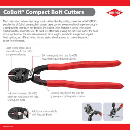 KNIPEX - 71 01 200 Tools - CoBolt Compact Bolt Cutter (7101200), 8-Inch | bike-repair-tools - size: 8-Inch