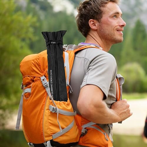 Chris.W Portable Trekking Pole Carrying Bag Storage Bag Pouch with Zipper for Walking Stick Hiking Poles Travel Case - color: Black