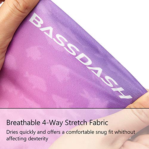 Bassdash ALTIMATE UPF 50+ Women’s Fishing Gloves UV Sun Protection Fingerless Gloves for Kayaking Paddling Hiking Cycling Driving Shooting Training - color: Gradient Purple, size: X-Small