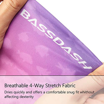 Bassdash ALTIMATE UPF 50+ Women’s Fishing Gloves UV Sun Protection Fingerless Gloves for Kayaking Paddling Hiking Cycling Driving Shooting Training - color: Gradient Purple, size: Medium
