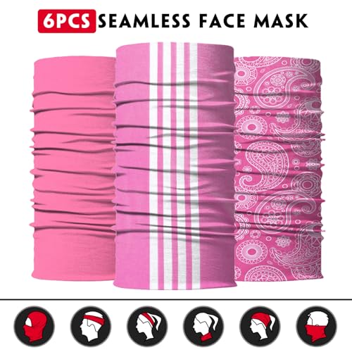 Venswell Neck Gaiter Face Mask Men Women,Seamless Bandana Rave Face Cover Scarf Mask,Balaclava,Headband, Head Wrap,Headwear - color: A-style 3