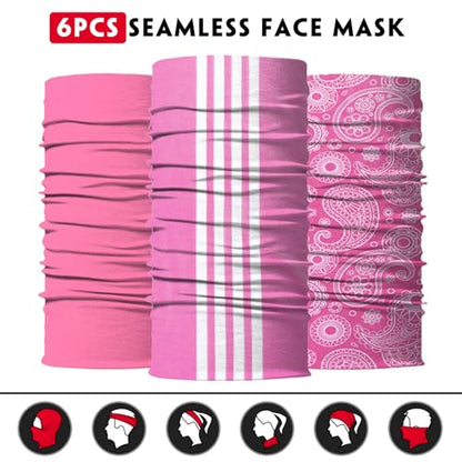 Venswell Neck Gaiter Face Mask Men Women,Seamless Bandana Rave Face Cover Scarf Mask,Balaclava,Headband, Head Wrap,Headwear - color: A-style 3