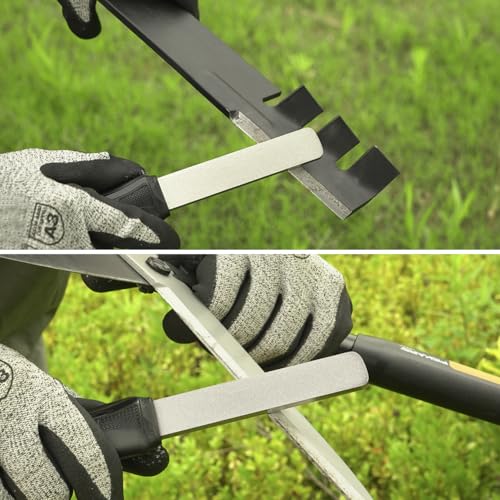 SHARPAL 121N Dual-Grit Diamond Sharpening Stone Garden Tool File | Coarse 325 / Extra Fine 1200 Grit, Knife Sharpener For Lawn Mower Blade, Axe, Hatchet, Hedge Shears, Chisels, Drills - style: Sturdy Handle