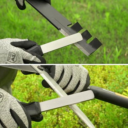 SHARPAL 121N Dual-Grit Diamond Sharpening Stone Garden Tool File | Coarse 325 / Extra Fine 1200 Grit, Knife Sharpener For Lawn Mower Blade, Axe, Hatchet, Hedge Shears, Chisels, Drills - style: Sturdy Handle
