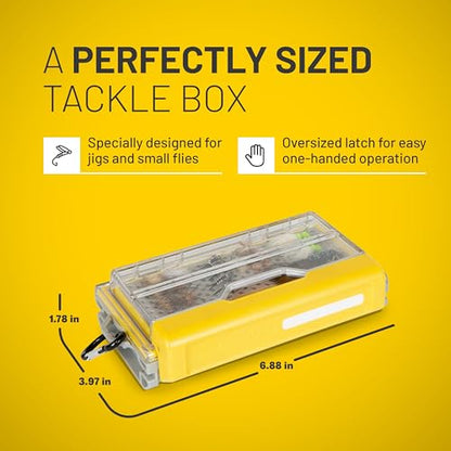 Plano Edge Micro Fly Storage Box, Gray and Yellow, Waterproof and Rust-Resistant Customizable Fishing Tackle Organization - style: Micro Fly