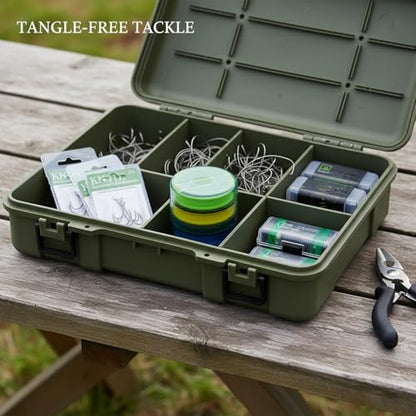 Fishing Line Spool Organizer Box, Durable PP Plastic Storage Case with Silicone Holders for Braid, Mono, and Fluoro Spools - size: 2.56 x 2.44 x 2.56 in