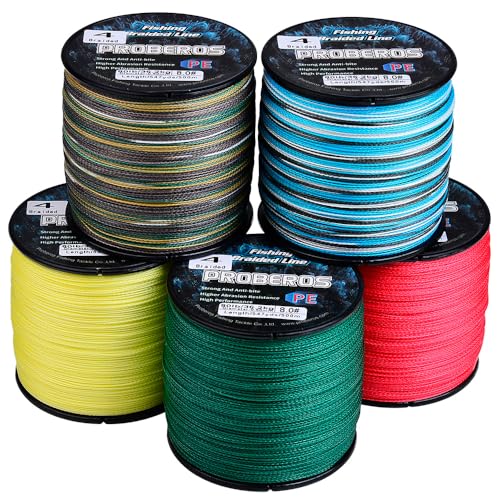Braided Fishing Line 4 Strands Stronger Multifilament PE Braid Wire for Saltwater 6LB-100LB 110yards 328yards 547yards Super Strong Superline - color: Camouflage Blue, size: 547Yds/8LB