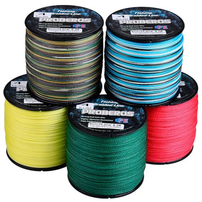 Braided Fishing Line 4 Strands Stronger Multifilament PE Braid Wire for Saltwater 6LB-100LB 110yards 328yards 547yards Super Strong Superline - color: Camouflage Blue, size: 547Yds/8LB