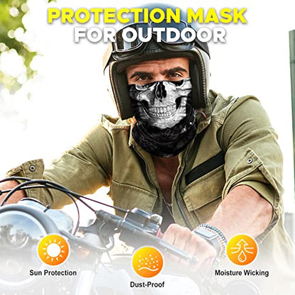 JOEYOUNG Headwear, Bandana, Neck Gaiter Head Wrap Headband Balaclava Magic Scarf - color: A-black Flag
