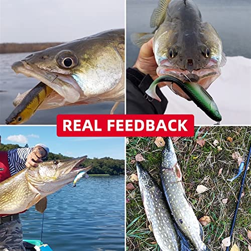 ZHENGYI 4pcs Paddle Tail 14.5g 120mm Fishing Soft Lures 3D Eyes T Tail Artificial Bait Plastic Pike Fishing Lures - color: G