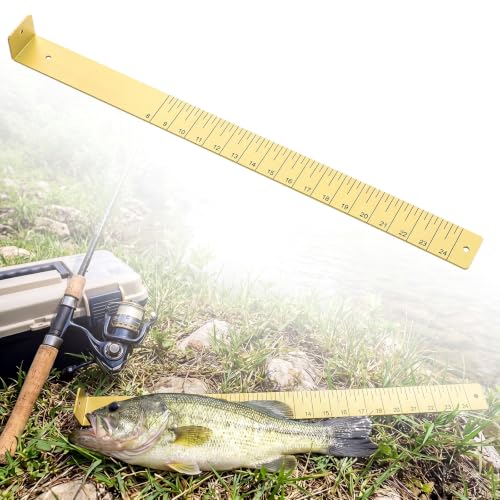 Zonon 1/8" x 2" x 24" Fish Measuring Board Anodized Aluminum Fish Ruler Yellow Corrosion Resistant Boat Measuring Tool for Fishing Competition Fresh and Salt Water - color: Yellow, size: 1/8" X 2" X 24"