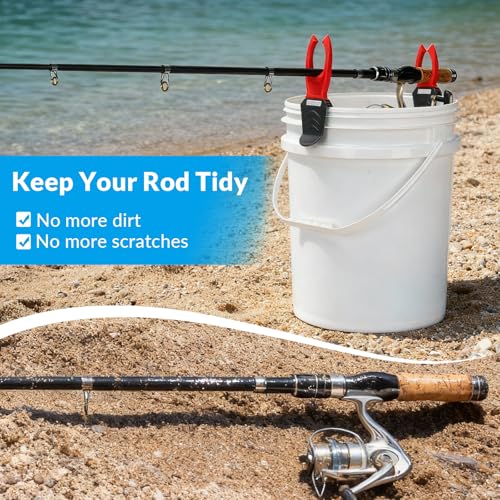 Fishing Bucket Rod Holder for 5 Gallon, Ice Fishing Rod Holder Soft Pole Pack Protect for Universal Rods Bucket Fishing Gear & Accessorie - color: Rod Holder 1 Pack