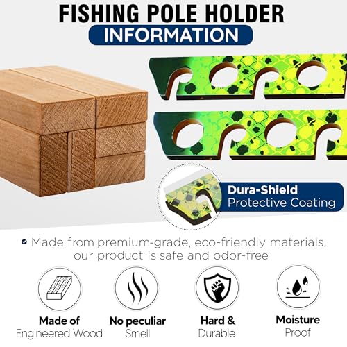 Rush Creek Creations 8 Fishing Rod Capacity Wall or Ceiling Garage Storage Rack - size: 8