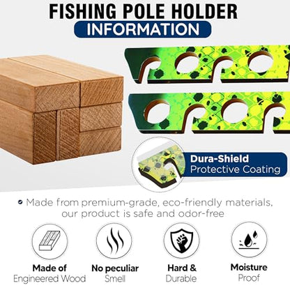 Rush Creek Creations 8 Fishing Rod Capacity Wall or Ceiling Garage Storage Rack - size: 8