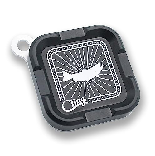 Cling Fishing Products Mag Grab® Mini – Compact Magnetic Fly Holder/Fly Patch & Organizer for Fly Fishing Vest, hat, Waders and Fishing Packs (Center of Attention, Black) - color: Black, style: Center of Attention