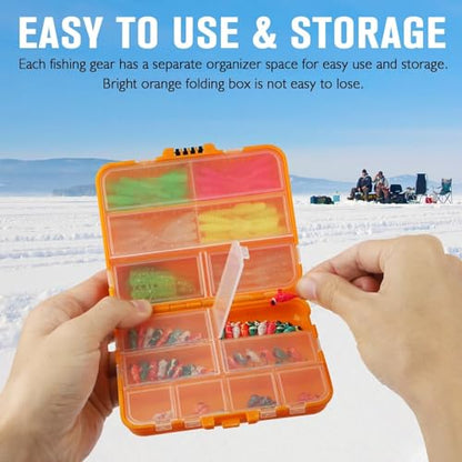 Dovesun Fishing Kit Ice Fishing Jigs Ice Fishing Lures Walleye Fishing Lures Crappie Jigs 135pcs/58pcs/45pcs/34pcs/30pcs/8pcs - color: H-Ice fishing jigs & lure 135pcs