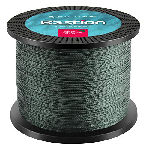 Calamus Bastion Braided Fishing Line -Abrasion Resisting Braided Lines – Thin Diameter Superline – Zero Stretch – 4 Strand MultiTuf Fiber Braid Line - color: X4-Moss Green, size: 20 LB - 150 Yds